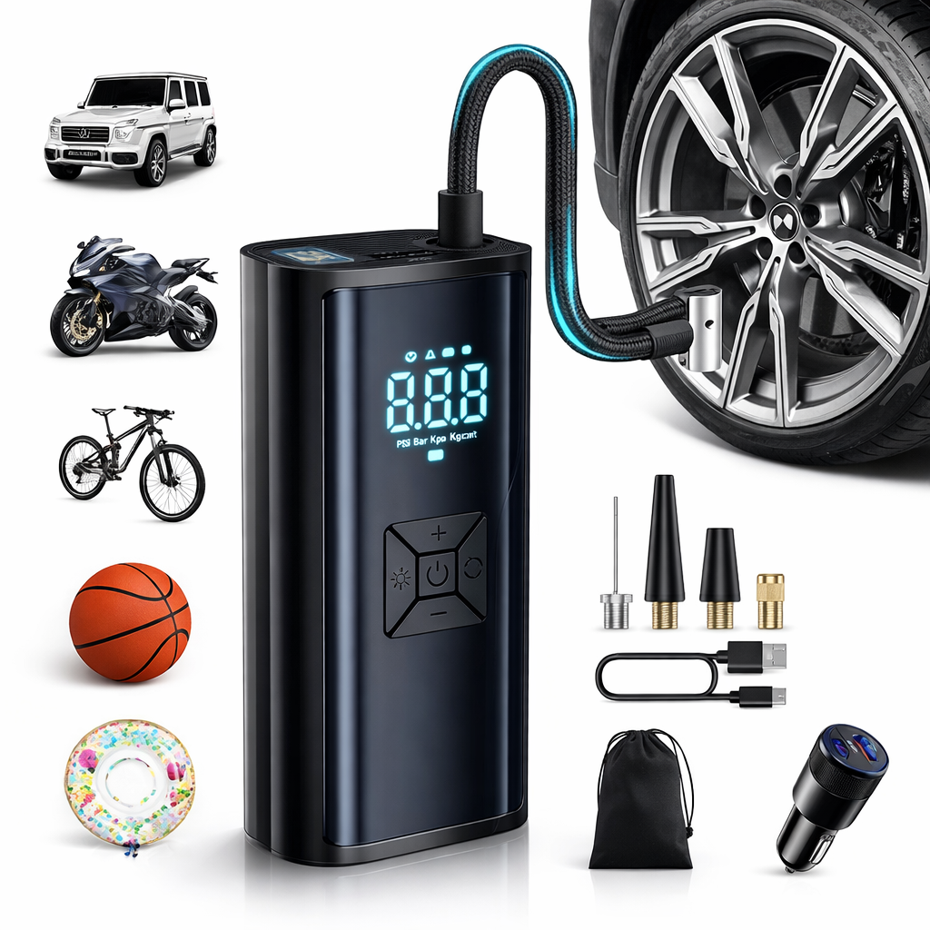 Tranquilidad en Cada Kilómetro – Inflador de Llantas Portátil